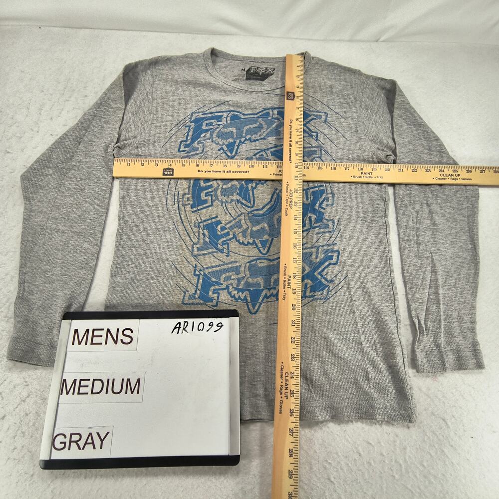 Fox Casual Crew Neck Graphic Long Sleeve T Shirt Mens Size Medium M Gray - Picture 5 of 9